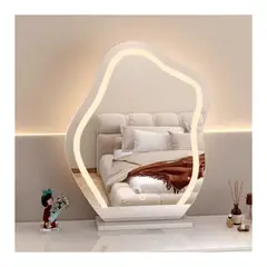 GRETAIL - Espejo De Vidrio Con Luz Led Ondulada 50cm Blanco