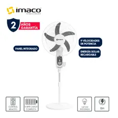 IMACO - Ventilador 16 Solar Recargable de pedestal FAN1618SOL