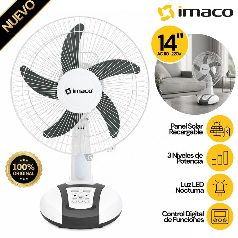 Ventilador 14 Solar Recargable de mesa FAN1418SOL