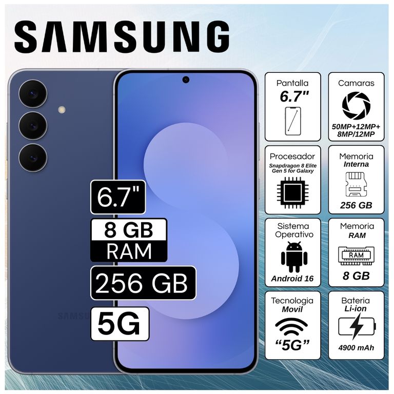 Celular Galaxy S25 FE 5G 6.7" Pulg. 8GB RAM 256GB Android 16 - Navy