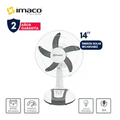 IMACO - Ventilador 14 Solar Recargable de mesa FAN1418SOL