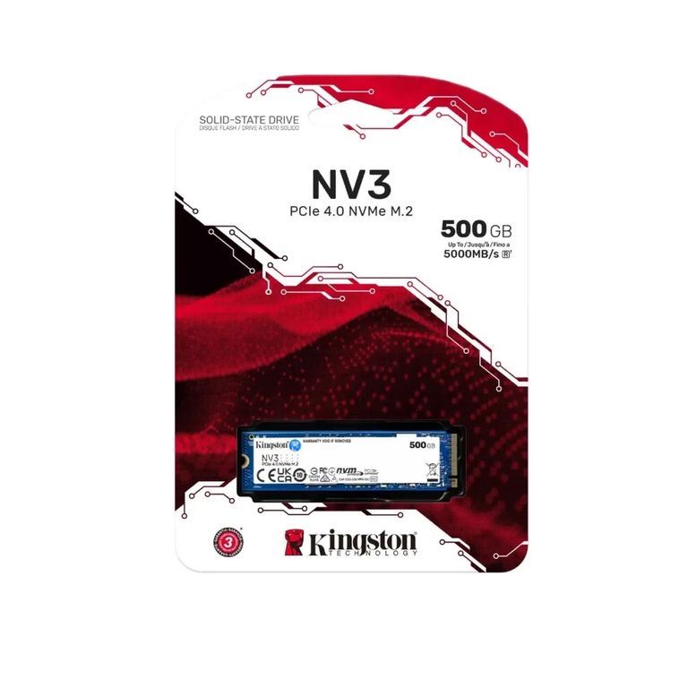 Disco SSD 500GB NV3 NVMe PCIe 4.0 de 5000Mb/s