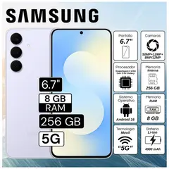 SAMSUNG - Celular Galaxy S25 FE 5G 6.7" Pulg. 8GB RAM 256GB Android 16 - Icyblue