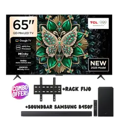 TCL - Televisor Mini LED 65 UHD 4K Smart TV 65C6KS- GOOGLE TV