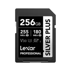 LEXAR - Memoria SDXC U3 V30 Professional 256GB - W180MBs -R255MBs SILVER PLUS