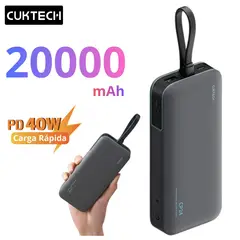 SEISA - Power Bank CUKTECH 20000mAh Carga Rapida 40W Bateria Portatil para iPhone AirPods Samsung Xiaomi