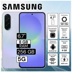 SAMSUNG - Celular Galaxy A36 5G 6.7" Pulg. 8GB RAM 256GB Android 15 - Awesome Lavander