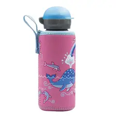 LAKEN - BOTELLA INFANTIL ALUMINIO 0.45L HIT FUNDA BALLENAS -