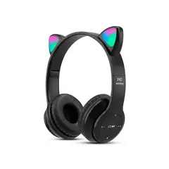 GENERICO - Audífonos Inalámbricos P47M RGB Luces LED 5.0 Negro