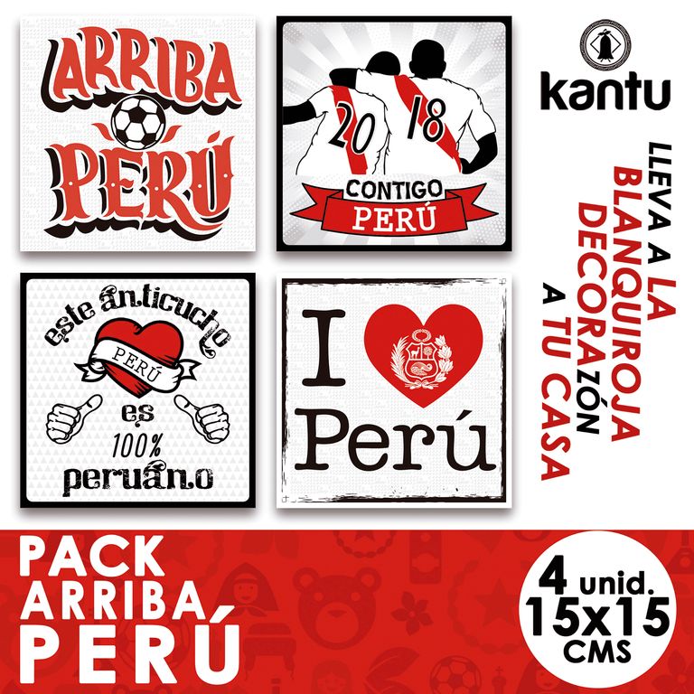 3 PACKS DE AZULEJO ARRIBA PERU POR 4 DISEÑOS DIFERENTES  15X15CM C/U