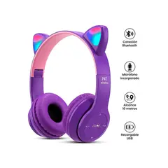 GENERICO - Audífonos Orejas de Gato Inalámbricos P47M LED Bluetooth 5.0