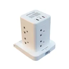 OPALUX - Adaptador tipo Torre de 8 tomas 2 Usb Tipo A + Tipo C