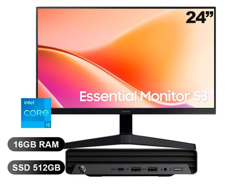 MINI PC PRO 260 G9 I5-1334U,16GBRAM,512GBSSD,SIN WINDOWS+MONITOR SAM LS24F330EAL 24