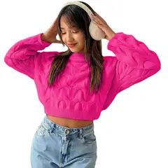 GENERICO - Chompa Mujer Hilo Clasico 359G-23 Color Fucsia