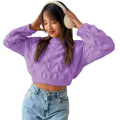 GENERICO - Chompa Mujer Hilo Clasico 359G-23 Color Lila