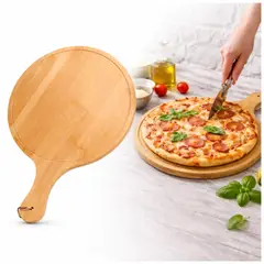 INSPIRA MARKET - Tabla para Pizza y Aperitivos de Bambú 32 x 45 cm