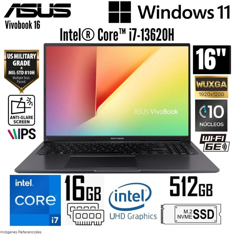 Laptop Vivobook 16 X1605VA-MB1440 Intel Core i7-13620H 16GB RAM 512GB SSD 16" WUXGA