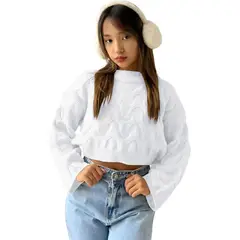 GENERICO - Chompa Mujer Hilo Clasico 359G-23 Color Blanco