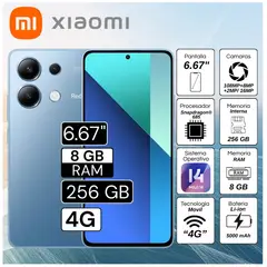 XIAOMI - Celular Redmi Note 13 8GB RAM 256GB 6.67" Pulg. MIUI 14 - Ice Blue