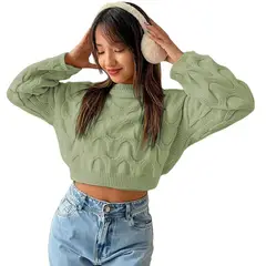 GENERICO - Chompa Mujer Hilo Clasico 359G-23 Color Olivo