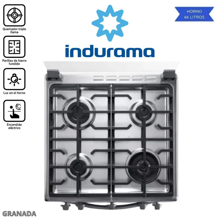 COCINA 4 HORNILLAS COLOR GRIS MOD GRANADA