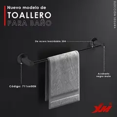 XM - TOALLERO DE baño acero 304 negro MOD 7116600N