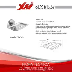 XM - JABONERA DE baño acero 304 satinado MOD 7116710S
