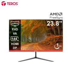 TEROS - Monitor Curvo TE-2403S, 23.8 FHD VA, 144HZ, 1MS, HDMI, DP, Earphone Out