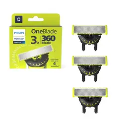 PHILIPS - Norelco OneBlade 360 Cuchillas Repuesto Originales (3 pack) para todas las OneBlade
