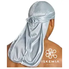 GENERICO - Gorro Durag de Satín para rizos, rastas y trenzas africanas en PLATEADO