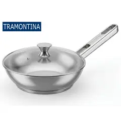 TRAMONTINA - Sartén Acero Inoxidable con tapa 24 cm