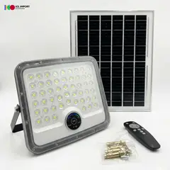 OEM - REFLECTOR SOLAR LED 300W RECARGABLE IP65 CON CONTROL REMOTO, PANEL MONOCRISTALINO, HASTA150M²