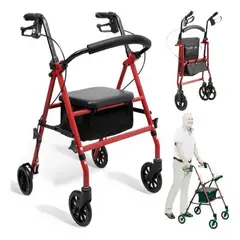 EVERSO - Andador Ortopedico Plegable Para Adulto Con Frenos Y Asiento