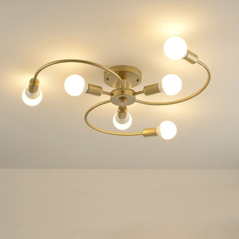 Lámpara colgante Modernas flor 6 luces color oro