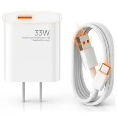 GENERICO - Cargador Xiaomi 33W Tipo C con Cable USB-A a USB-C Blanco Carga Rápida