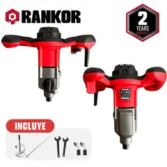 RANKOR - Mezcladora Batidora 1400W para Cemento Pintura y Mortero
