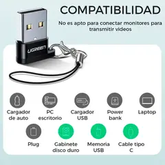 UGREEN - Adaptador Usb Tipo C a Usb A US280 Otg Universal