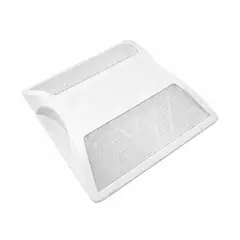 QRUBBER - Tacha ABS doble reflectivo 10cm x 10cm x 2cm Blanco