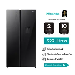 HISENSE - Refrigeradora Side by Side 529L BCD-558W CD Negro