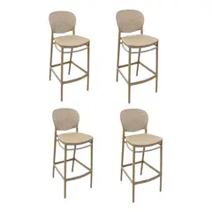 SIMET - Pack de 4 Banco Bar Modelo BOSTON BEIGE