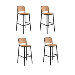 SIMET - PACK de 4 Bancos Bar Modelo Duna Negro
