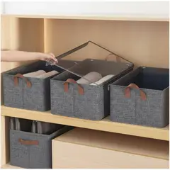 GENERICO - Set de 4 Cajas Organizadoras de Ropa Multiusos Plegable con Tapa
