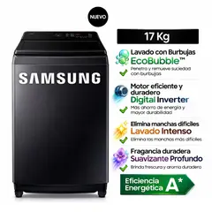 SAMSUNG - Lavadora 17Kg WA40F17E7CPE EcoBubble Gris Grafito
