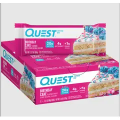 QUEST - Caja x 12 barras de proteína 60 gr - Birthday Cake
