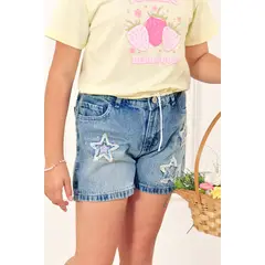 KIDS MASHMELO - Short Jean con Estrellas para Niñas