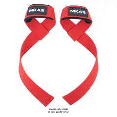 MKAS - STRAPS COLOR ROJO - RESISTENTES PARA ENTRENAMIENTO DE FUERZA