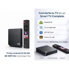GENERICO - TV Box Android 12 4K WiFi 5G Control por Voz Bluetooth