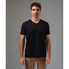 Mbo - Polo Algodón Básico Cuello V Azul Marino Hombre
