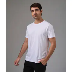 MBO - Polo Algodón Básico Cuello Redondo Blanco Hombre
