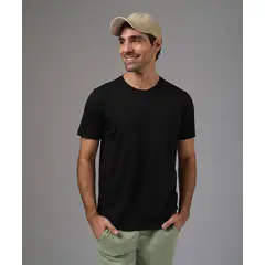 MBO - Polo Algodón Básico Cuello Redondo Negro Hombre